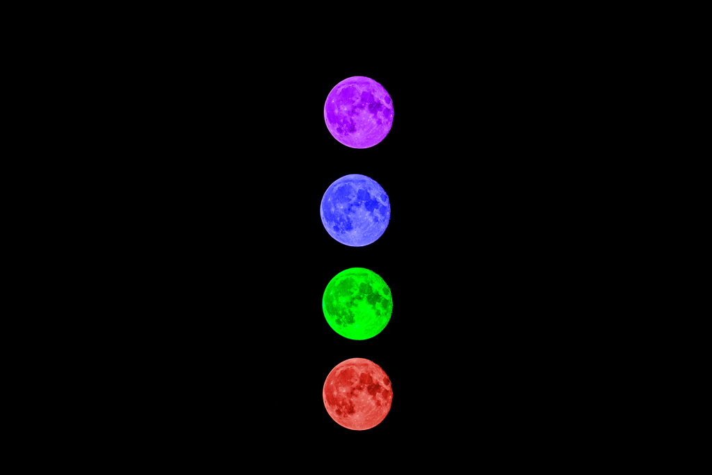 4 Ebenengruppen Color 2 getrennt alle Ebenen verschmolzen Himmelaustausch